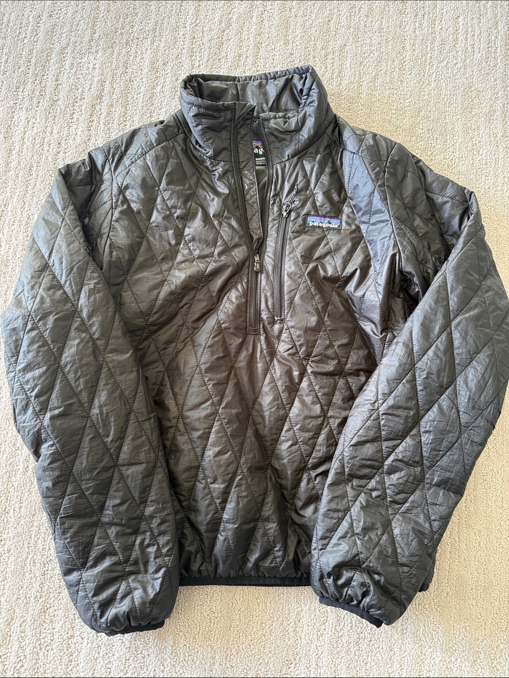 Patagonia Quilted Half‑Zip Puffer Jacket - Black